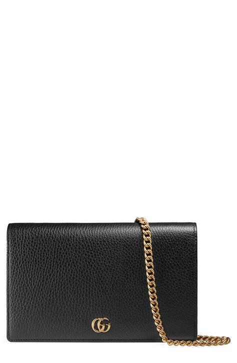 petite marmont leather continental wallet on a chain gucci|Gucci signature wallet on chain.